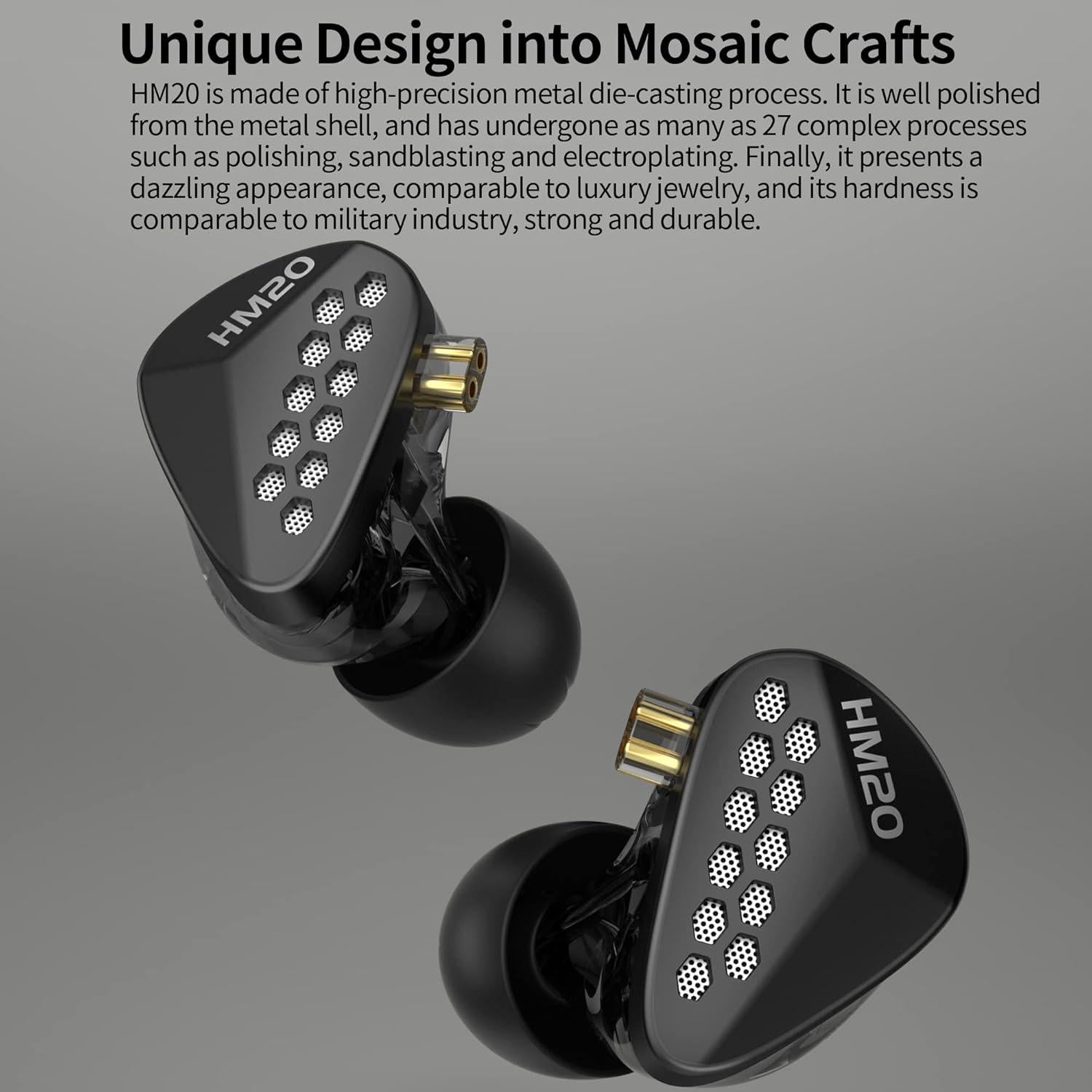 Auriculares In-Ear CCA HM20 HiFi con Cable Desmontable Negro