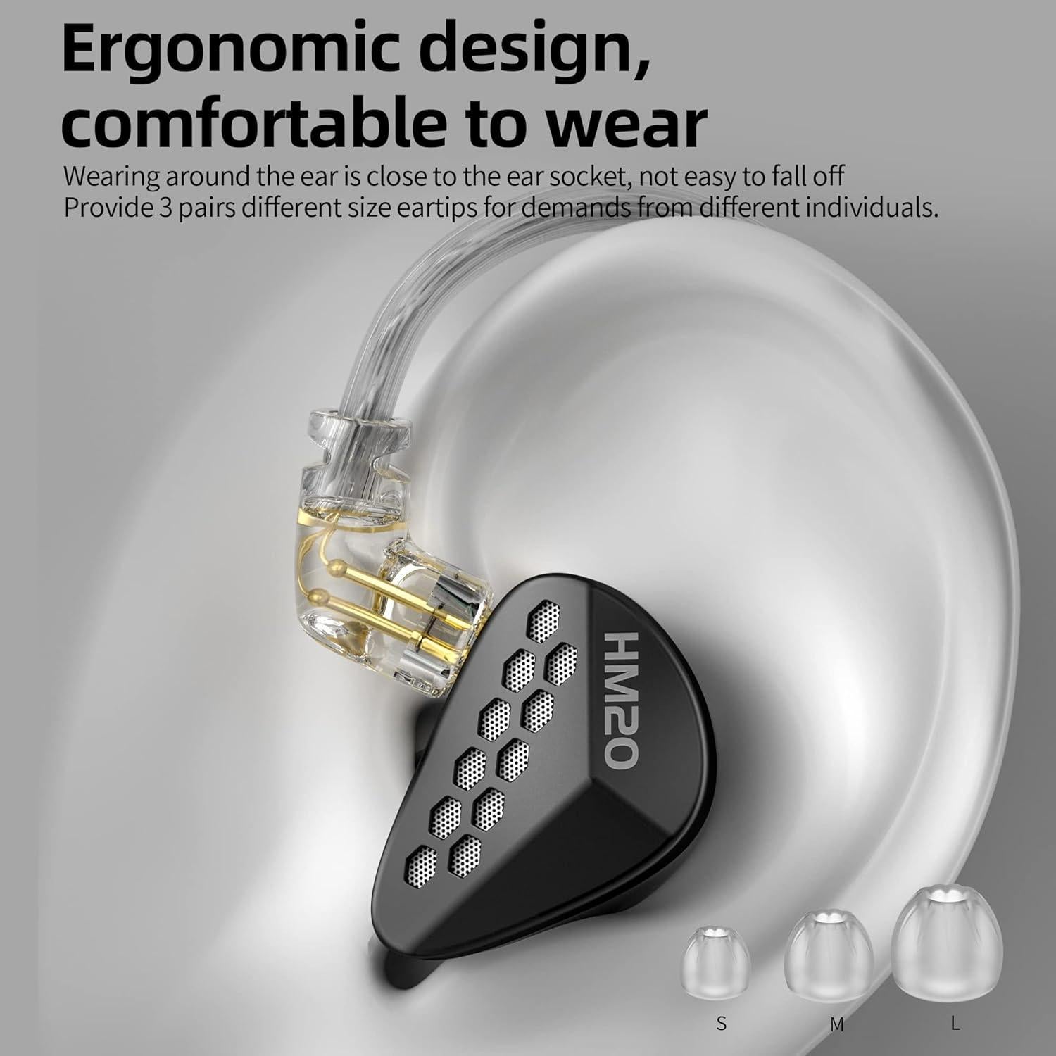 Auriculares In-Ear CCA HM20 HiFi con Cable Desmontable Negro