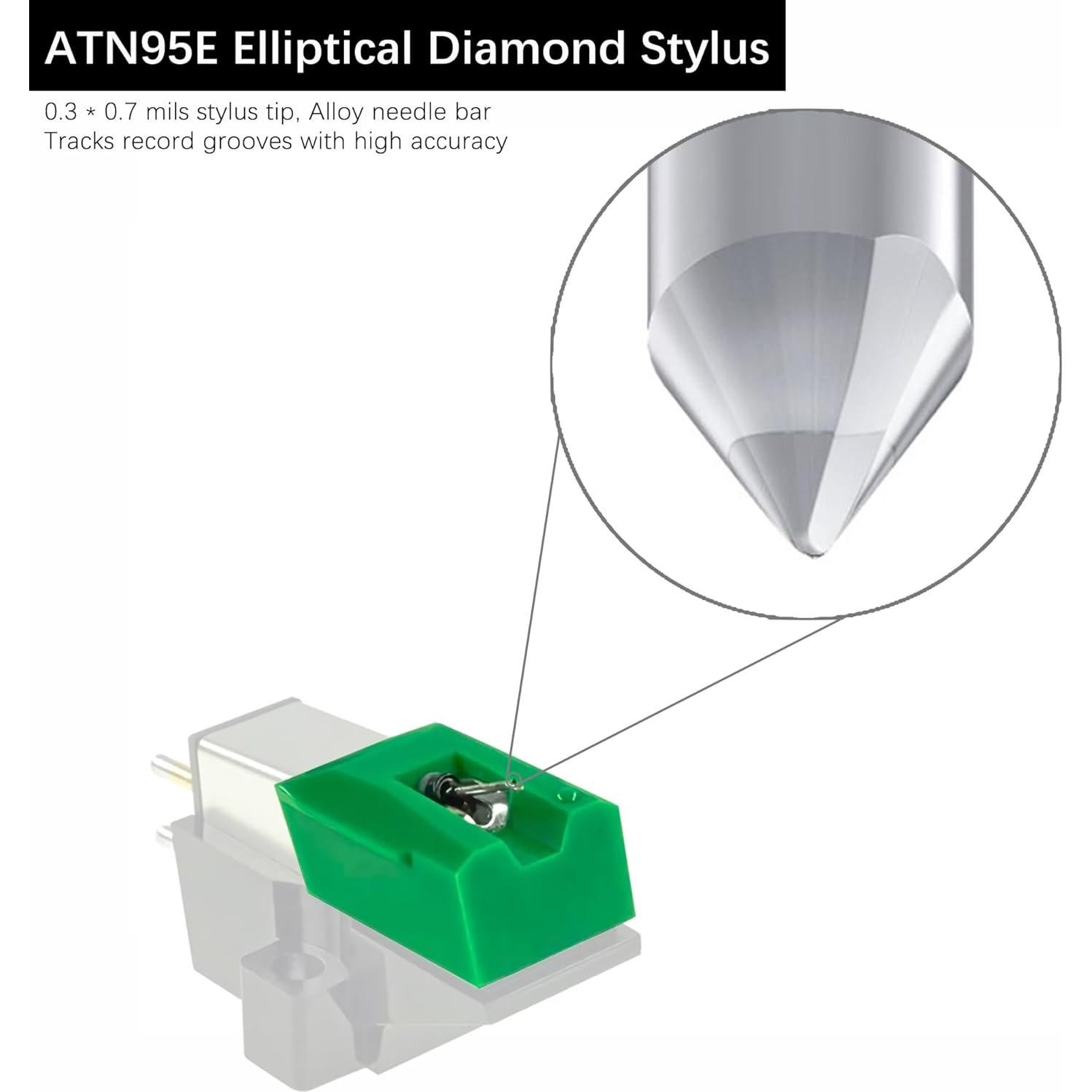 Aguja de Reemplazo ATN95E para Tocadiscos Audio-Technica