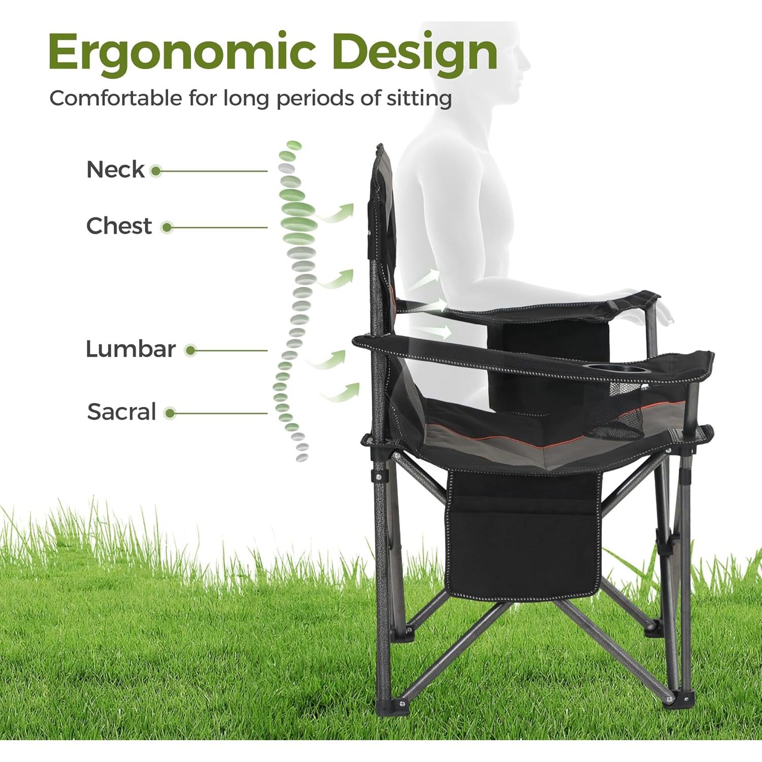 Silla de Camping Plegable ALPHA CAMP Charles 204 kg Soporte