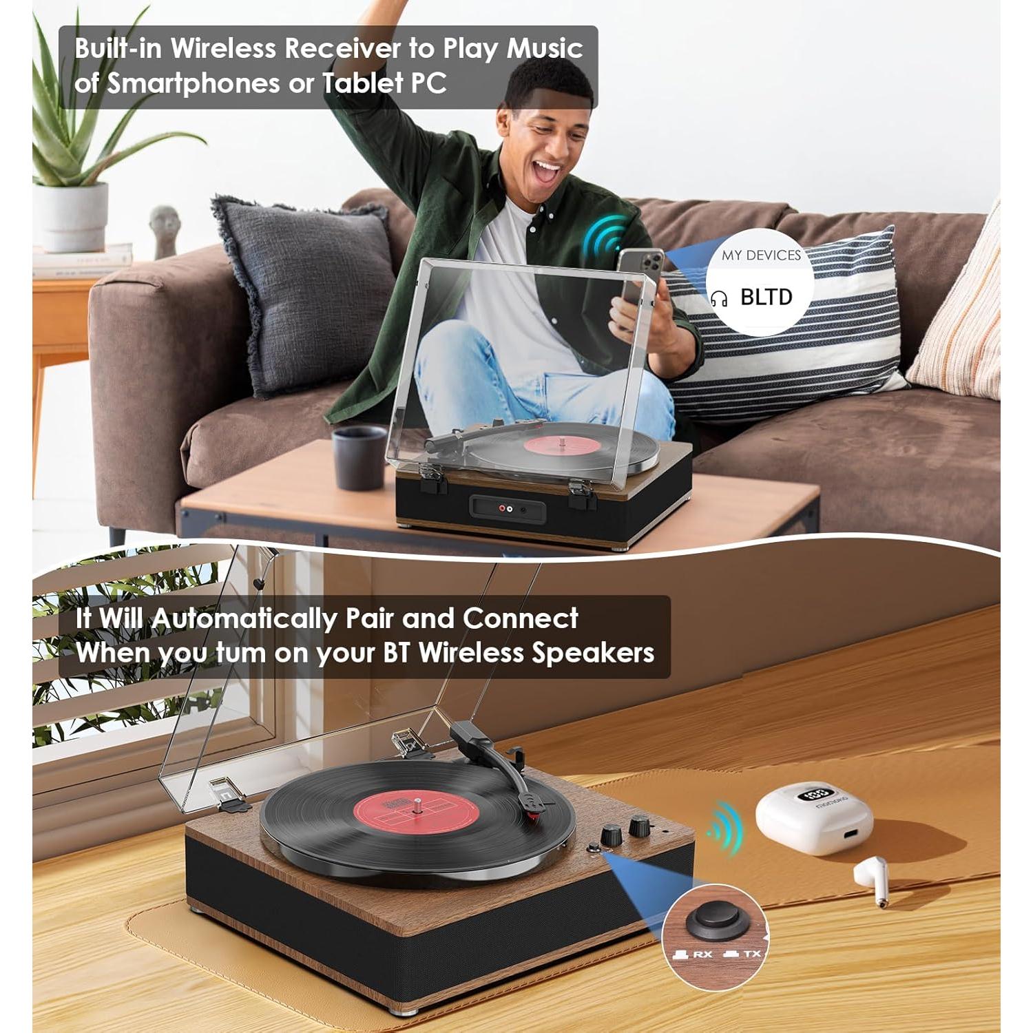 Reproductor de Discos Vinilos Bluetooth Vinylslink TE-3008TAN