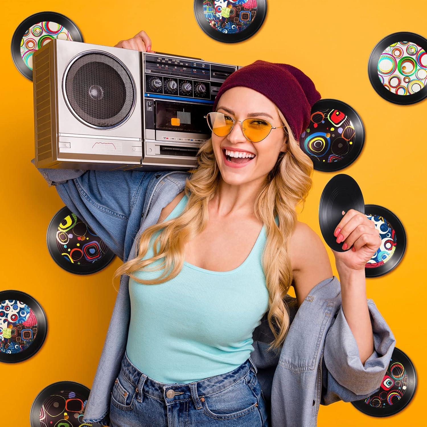 Qunclay 48 Discos de Vinilo Falsos Decorativos 17.78 cm