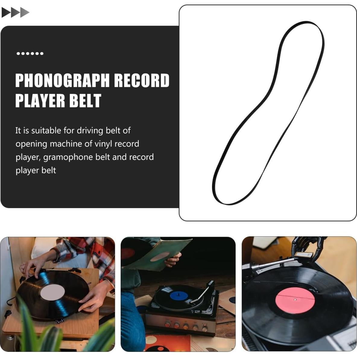 Mikikit Phonograph Record Player Belt Replacement Durable Rubber Turntable Belt for Vinyl Record Players Easy to Install High Performance and Reliable
