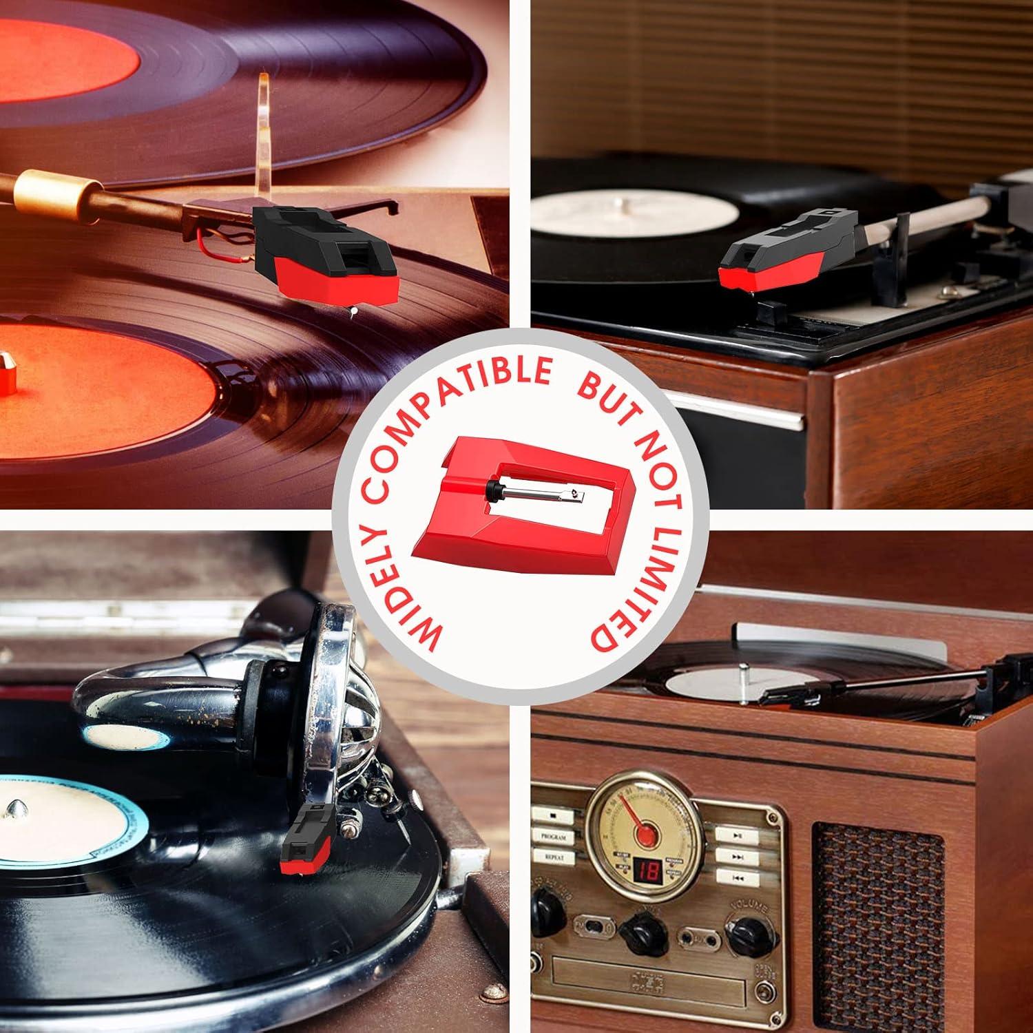 Agujas de repuesto para tocadiscos DIGITNOW, 4 unidades cerámicas