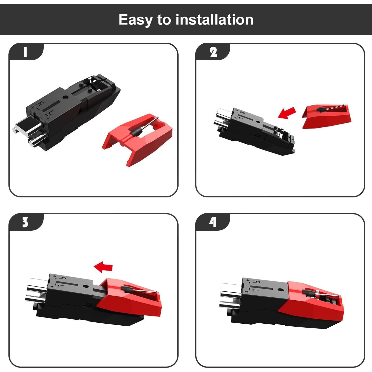 Agujas de repuesto para tocadiscos DIGITNOW, 4 unidades cerámicas