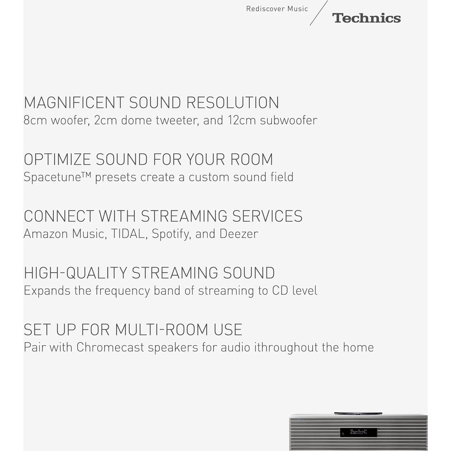 Sistema de Música Todo-en-Uno Technics SC-C65 - 8kg, Wi-Fi