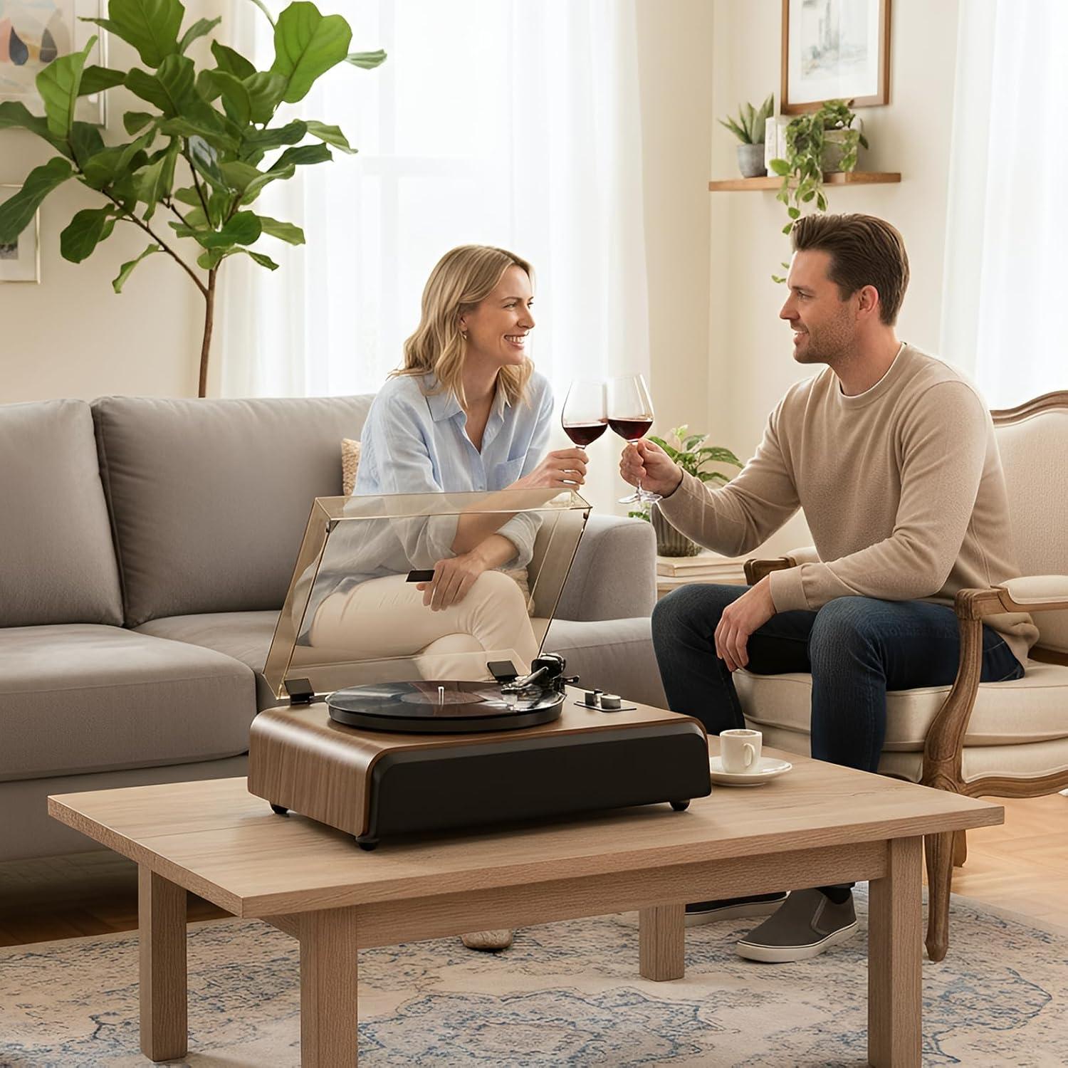 Reproductor de Vinilo RetroAudio JM-302 2.1 Canales Subwoofer