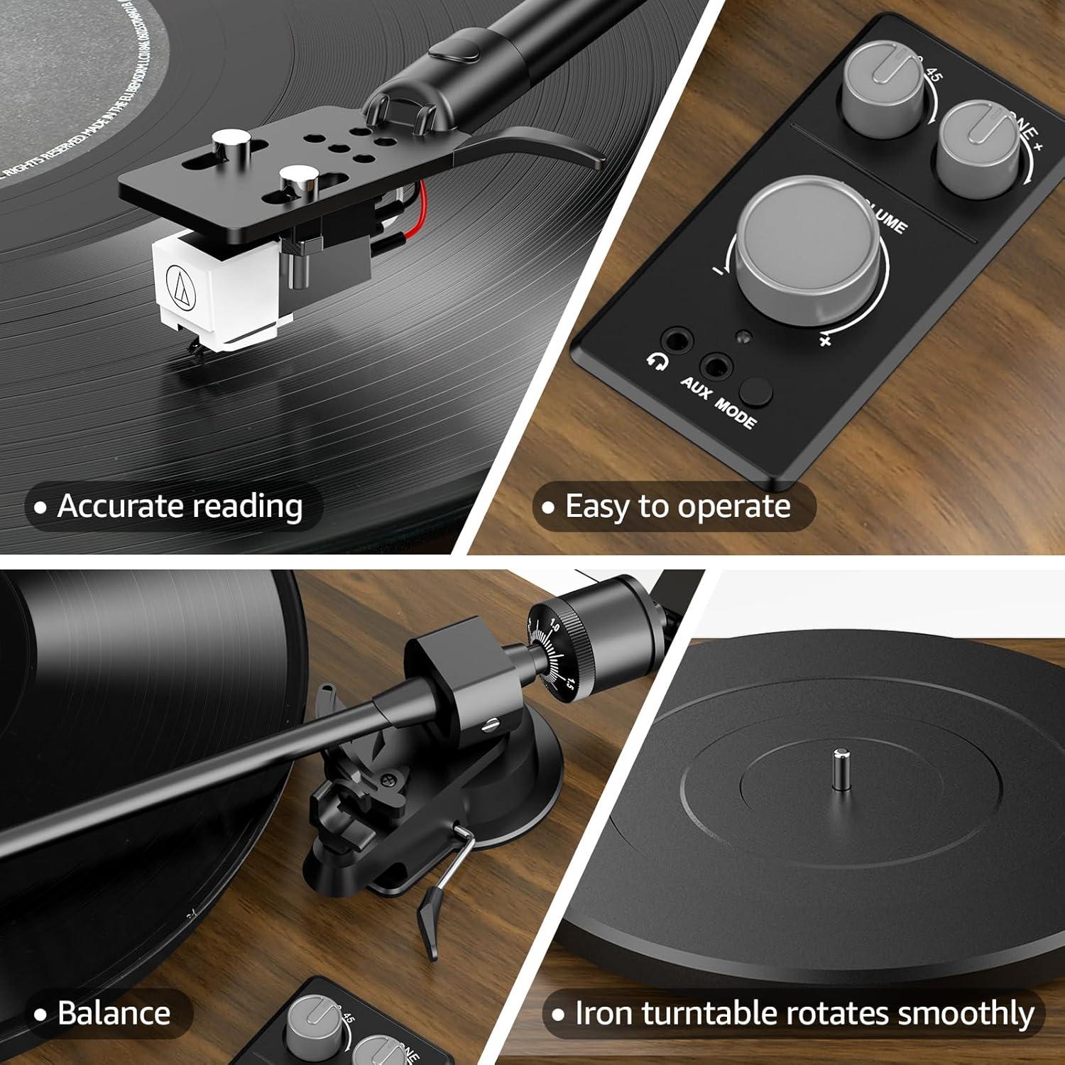 Reproductor de Vinilo RetroAudio JM-302 2.1 Canales Subwoofer