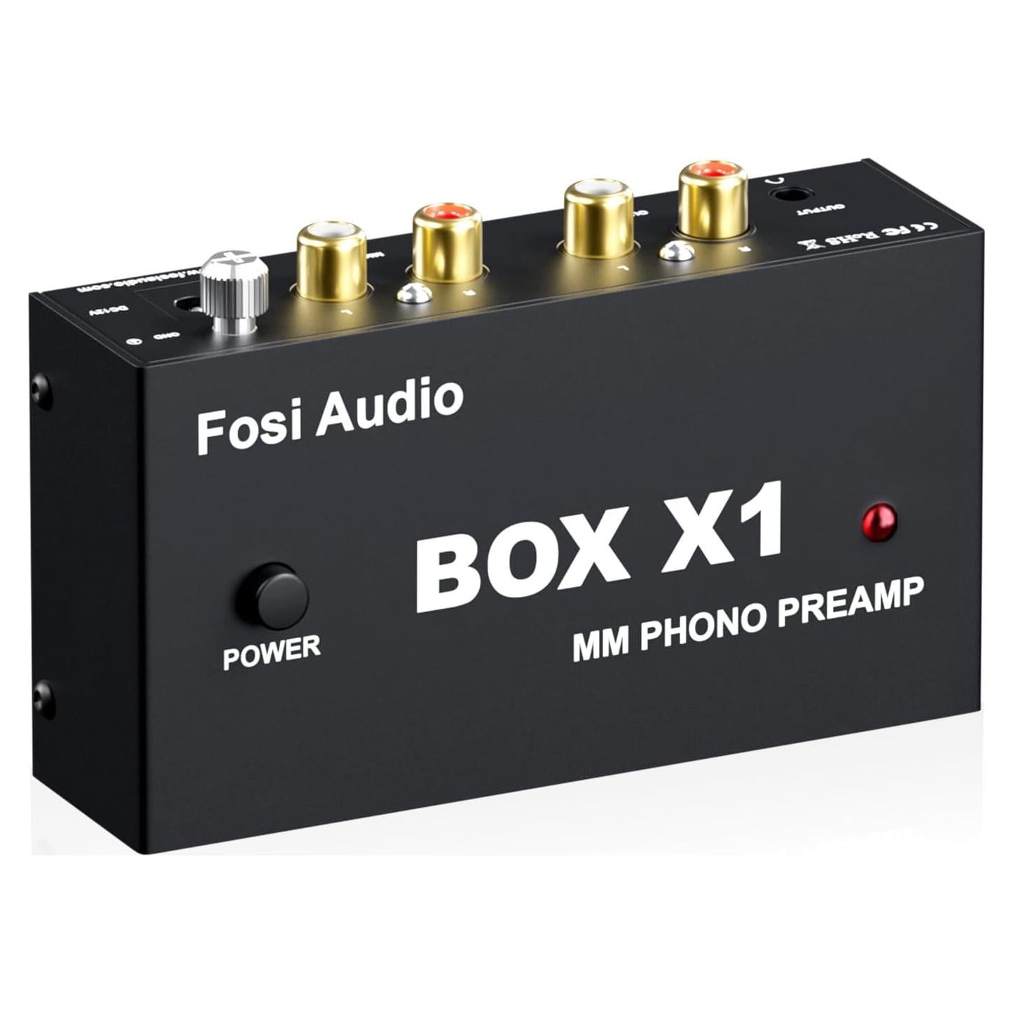 Fosi Audio BOX X1 Preamplificador de Fono MM 12V RCA y Auriculares