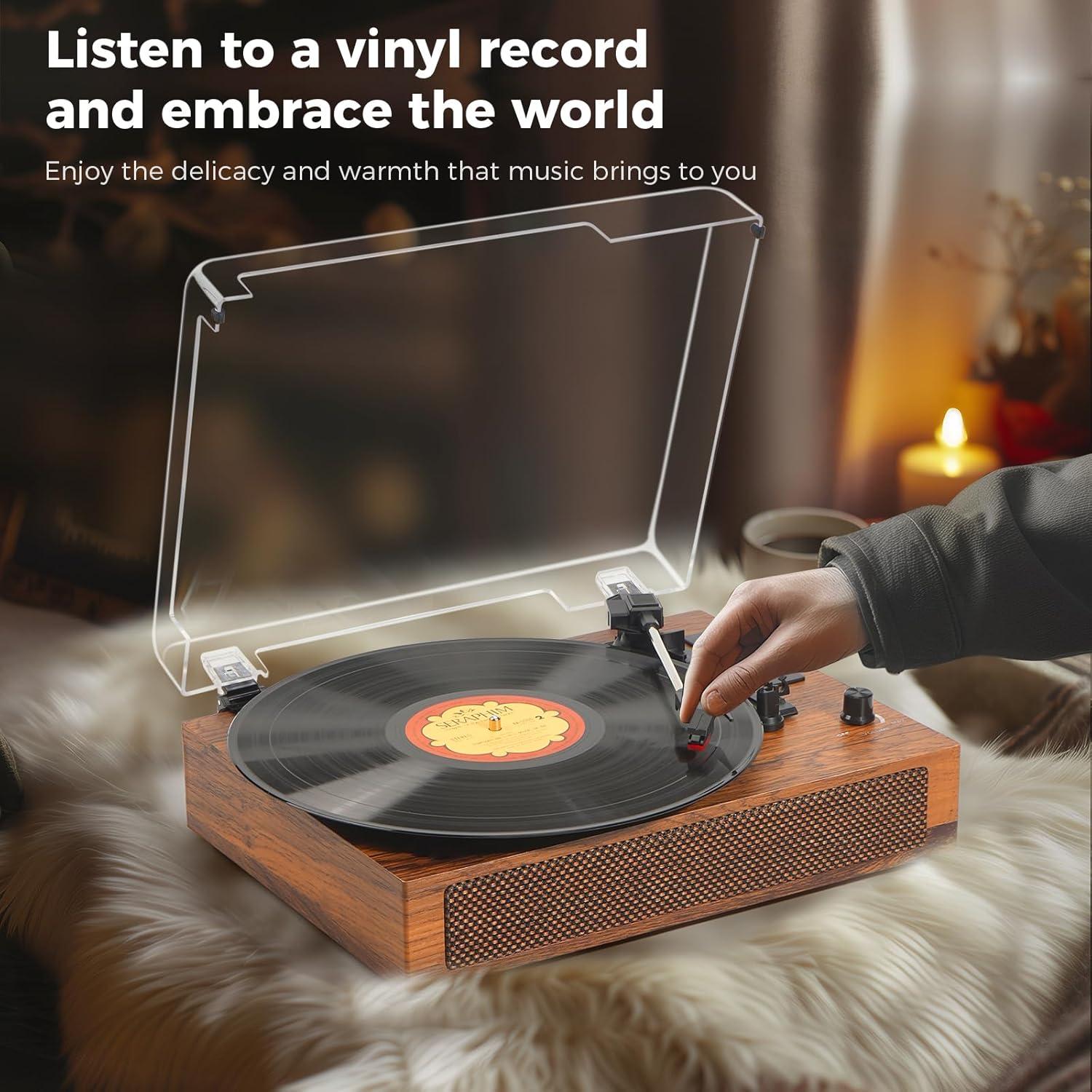 Reproductor de Vinilo Bluetooth JUNGLE MONSTER TE-2019BN 3 Velocidades