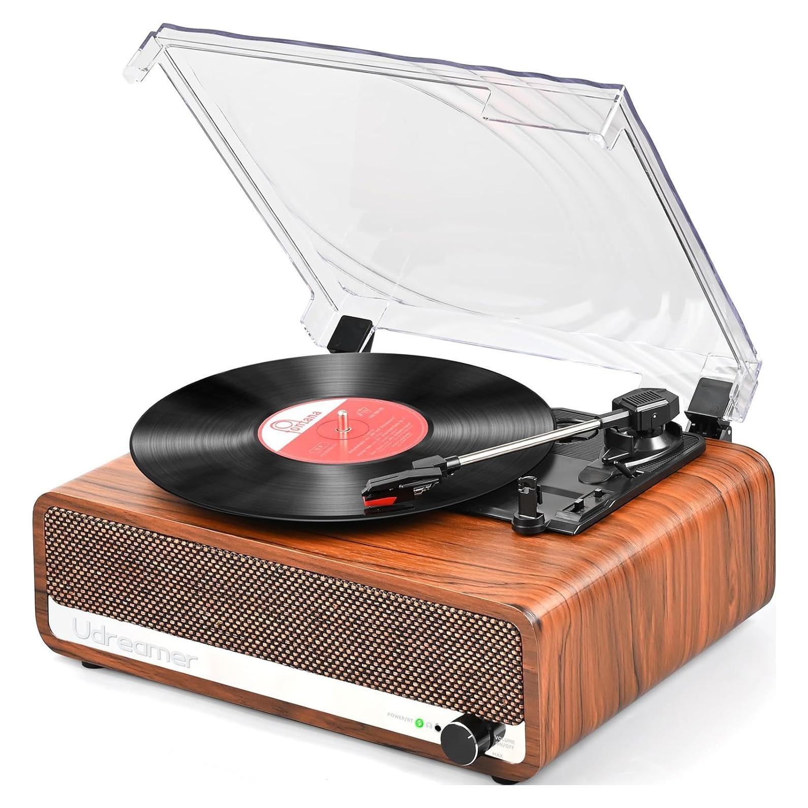 Reproductor de Vinilo Udreamer con Bluetooth 5.3 y Altavoces 40W