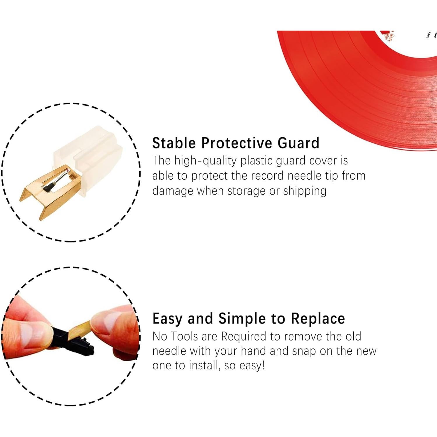 Agujas de Reemplazo para Tocadiscos TELIGREAT - 2 Piezas