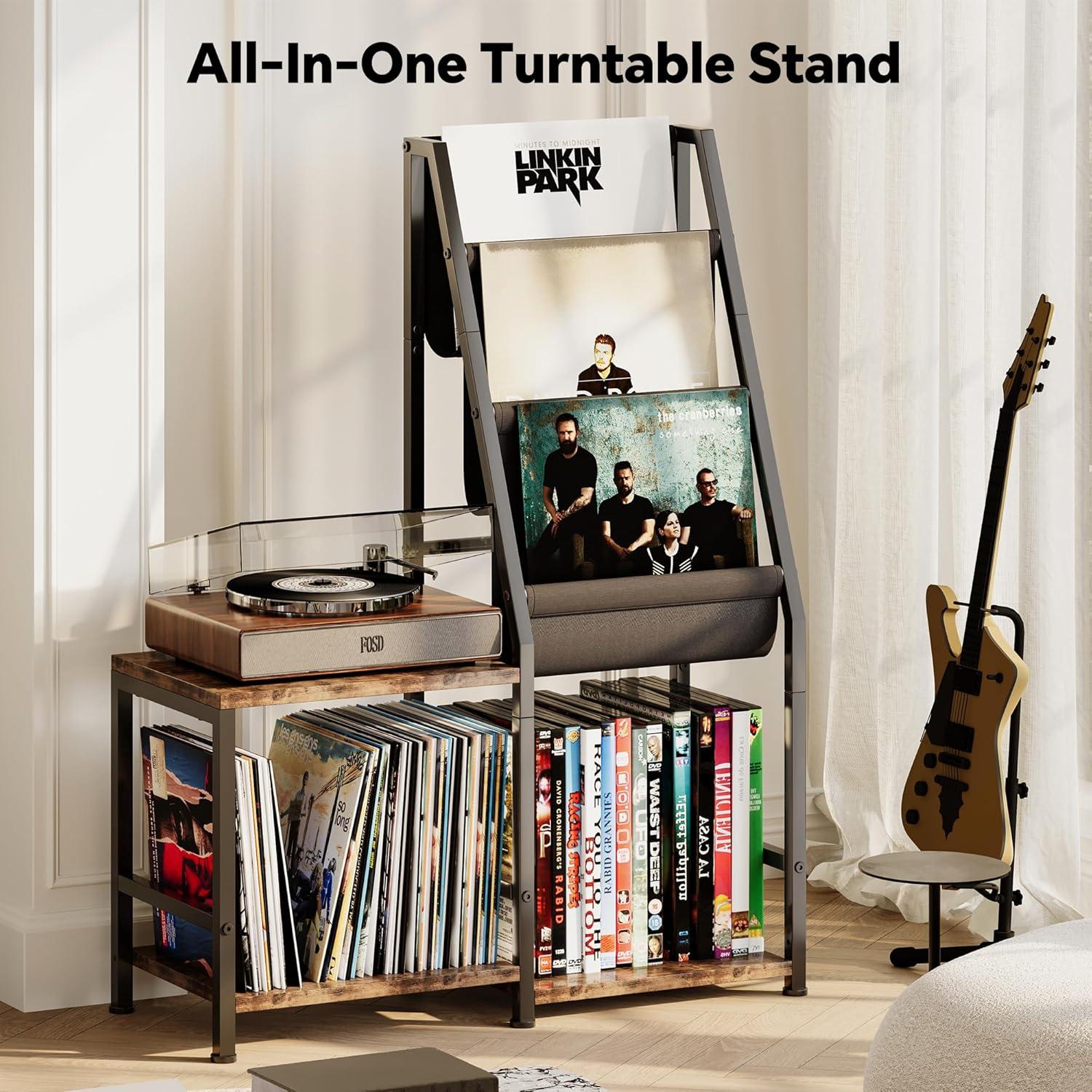 Soporte para Tocadiscos Homeiju 3 Niveles para 200 Álbumes