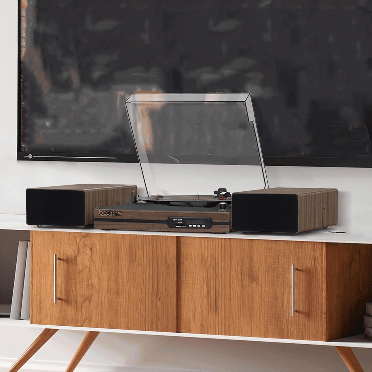 Tocadiscos Boytone Vintage con Altavoces Estéreo Bluetooth