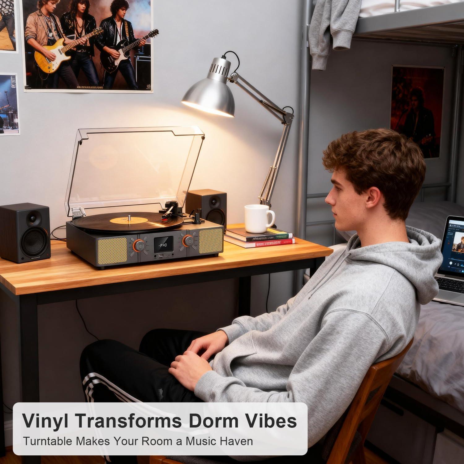 Reproductor de Vinilo Bluetooth VICTRESS SON1+TE-2032GY 3 Velocidades