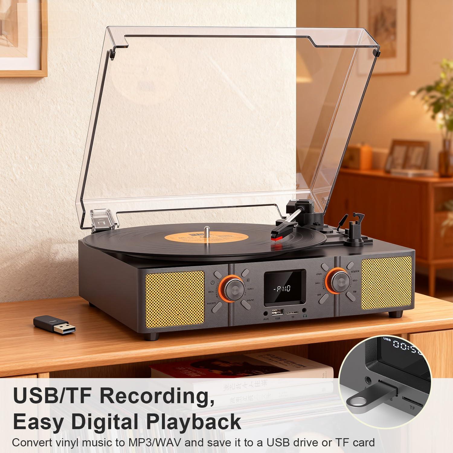 Reproductor de Vinilo Bluetooth VICTRESS SON1+TE-2032GY 3 Velocidades