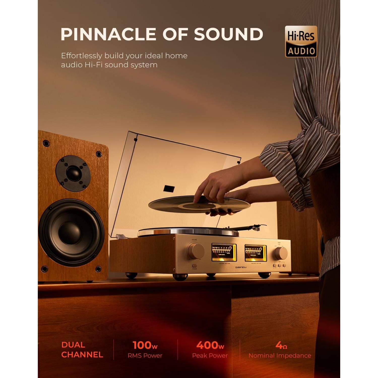 Reproductor de Vinilo HiFire X con Altavoces 100W y Preamp DSP