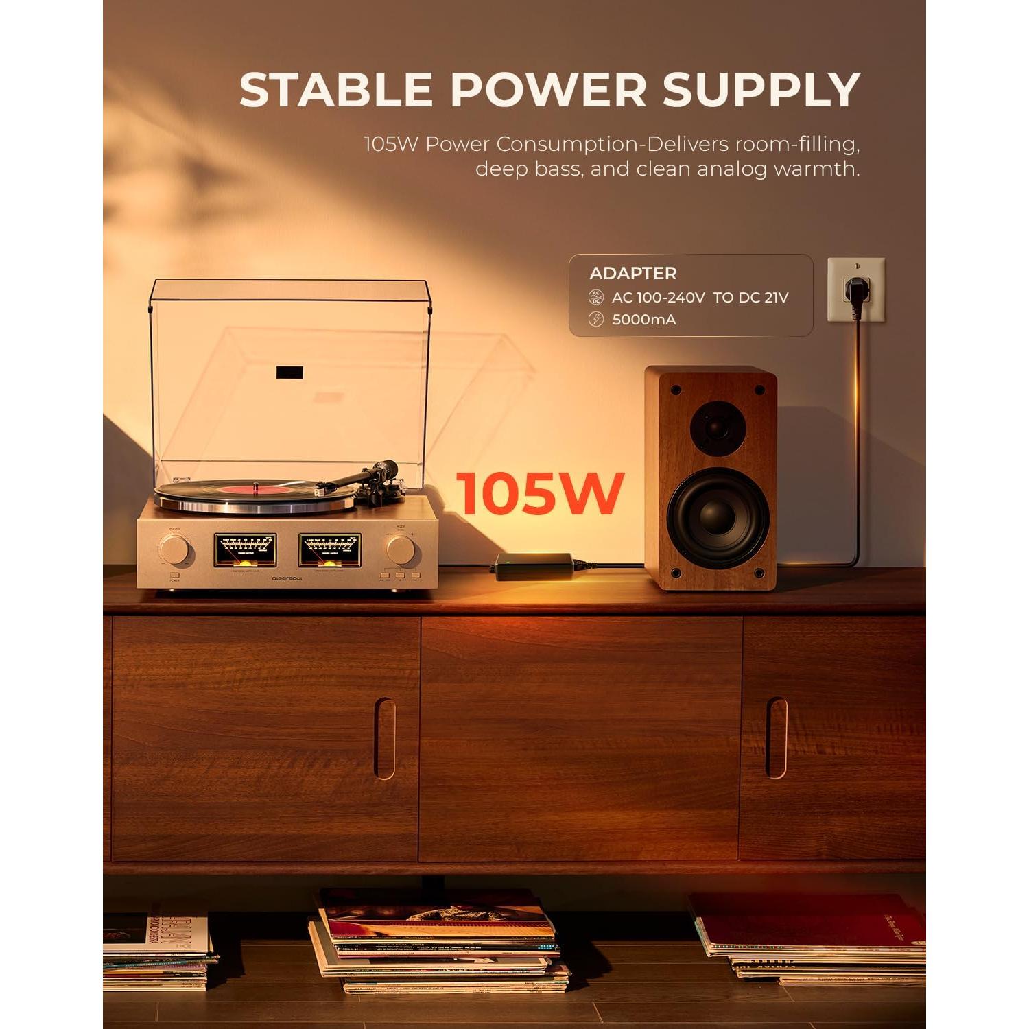 Reproductor de Vinilo HiFire X con Altavoces 100W y Preamp DSP