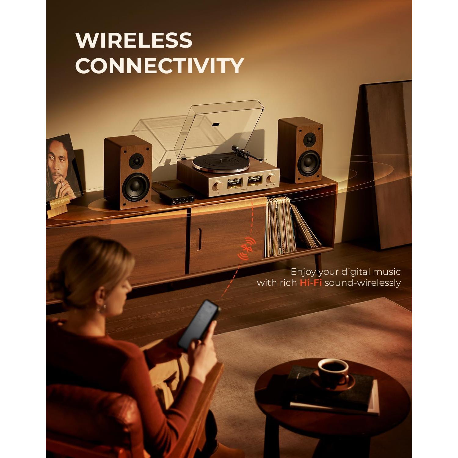 Reproductor de Vinilo HiFire X con Altavoces 100W y Preamp DSP