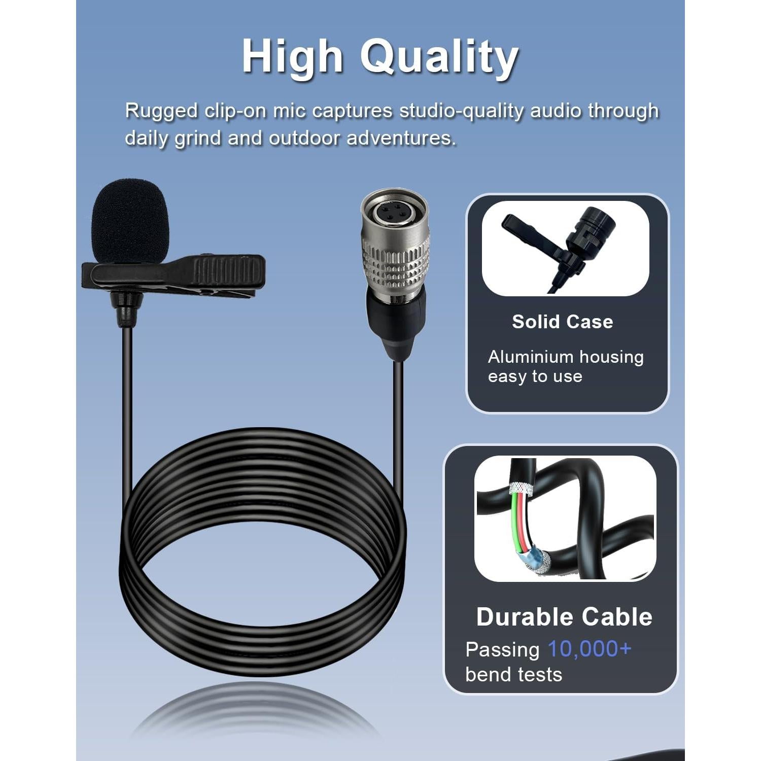 Micrófono Lavalier Audio-Technica Hirose 4 Pines Unidireccional