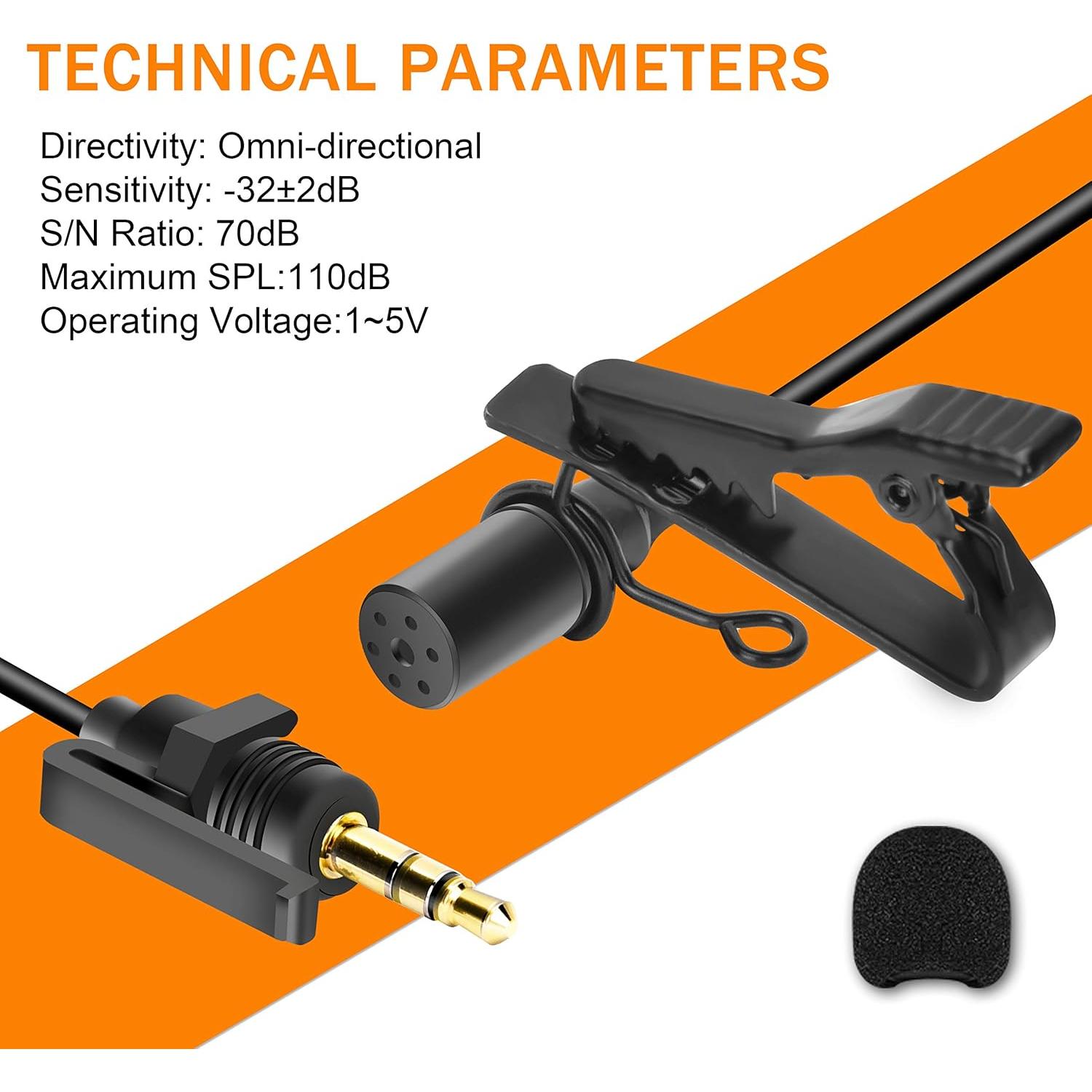 Micrófono Lavalier Comica CVM-SM-O1 Omnidireccional 1.2m