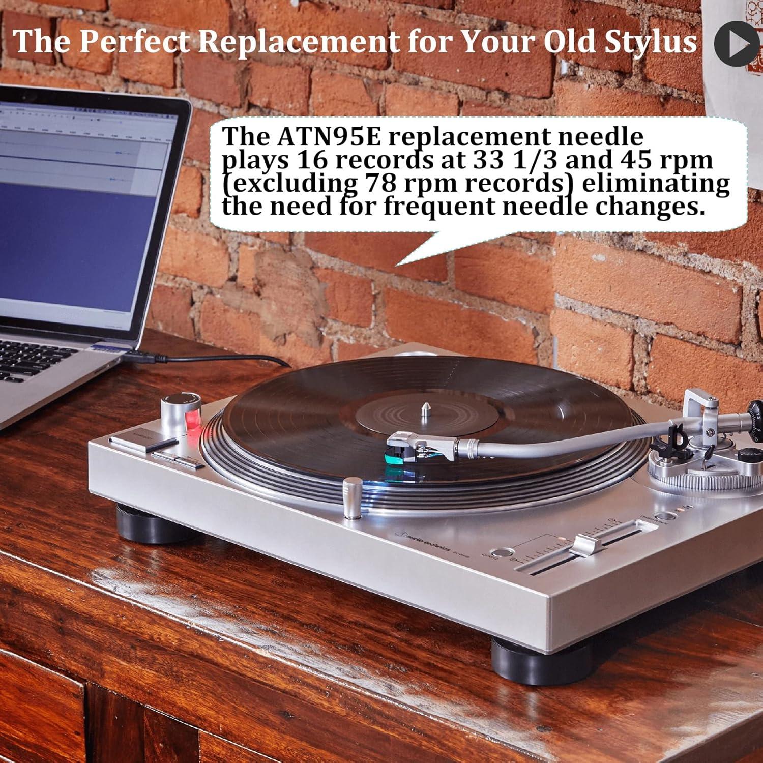 Estiló de Reemplazo ATN95E Audio-Technica + Cepillo de Limpieza