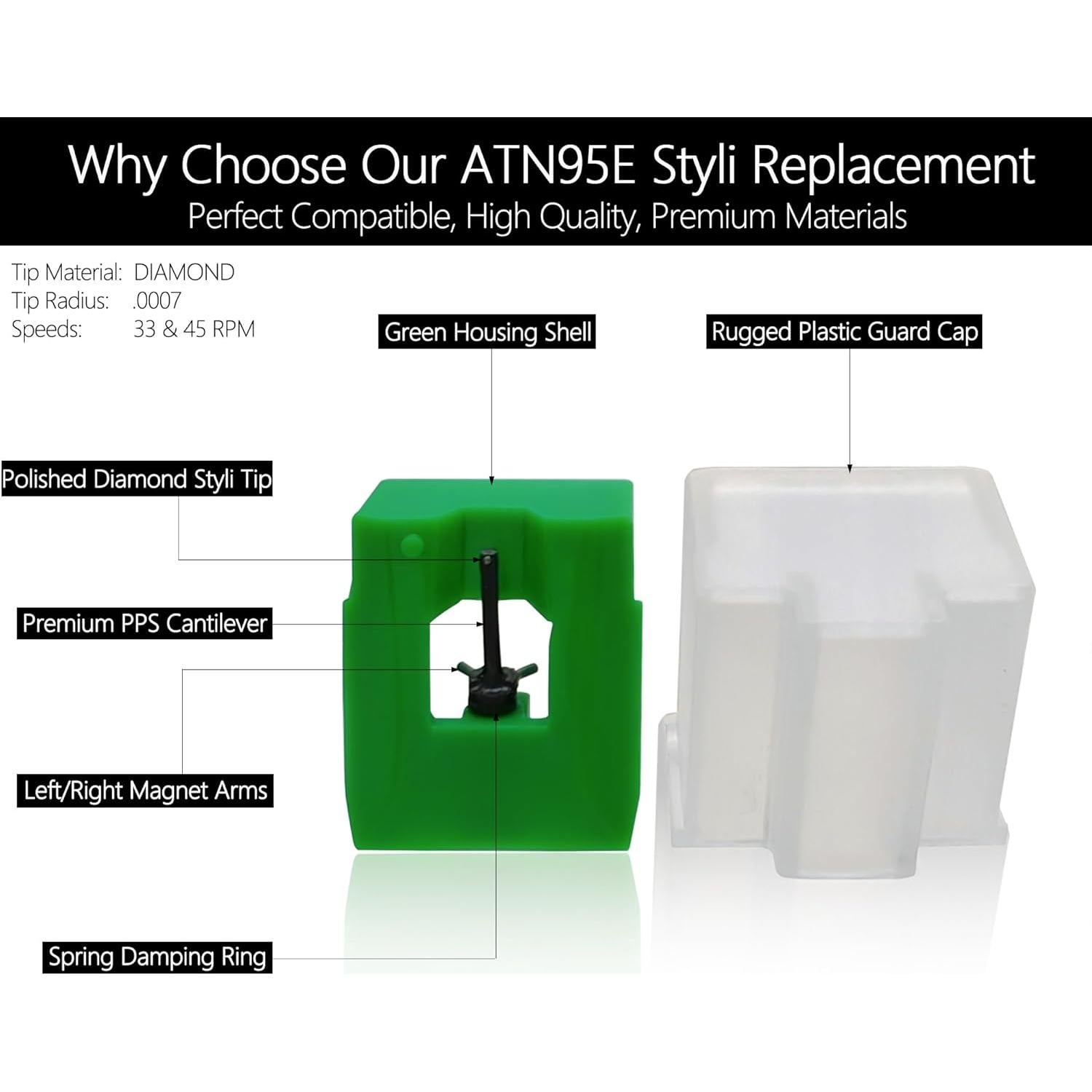 Estiló de Reemplazo ATN95E para Tocadiscos Audio-Technica
