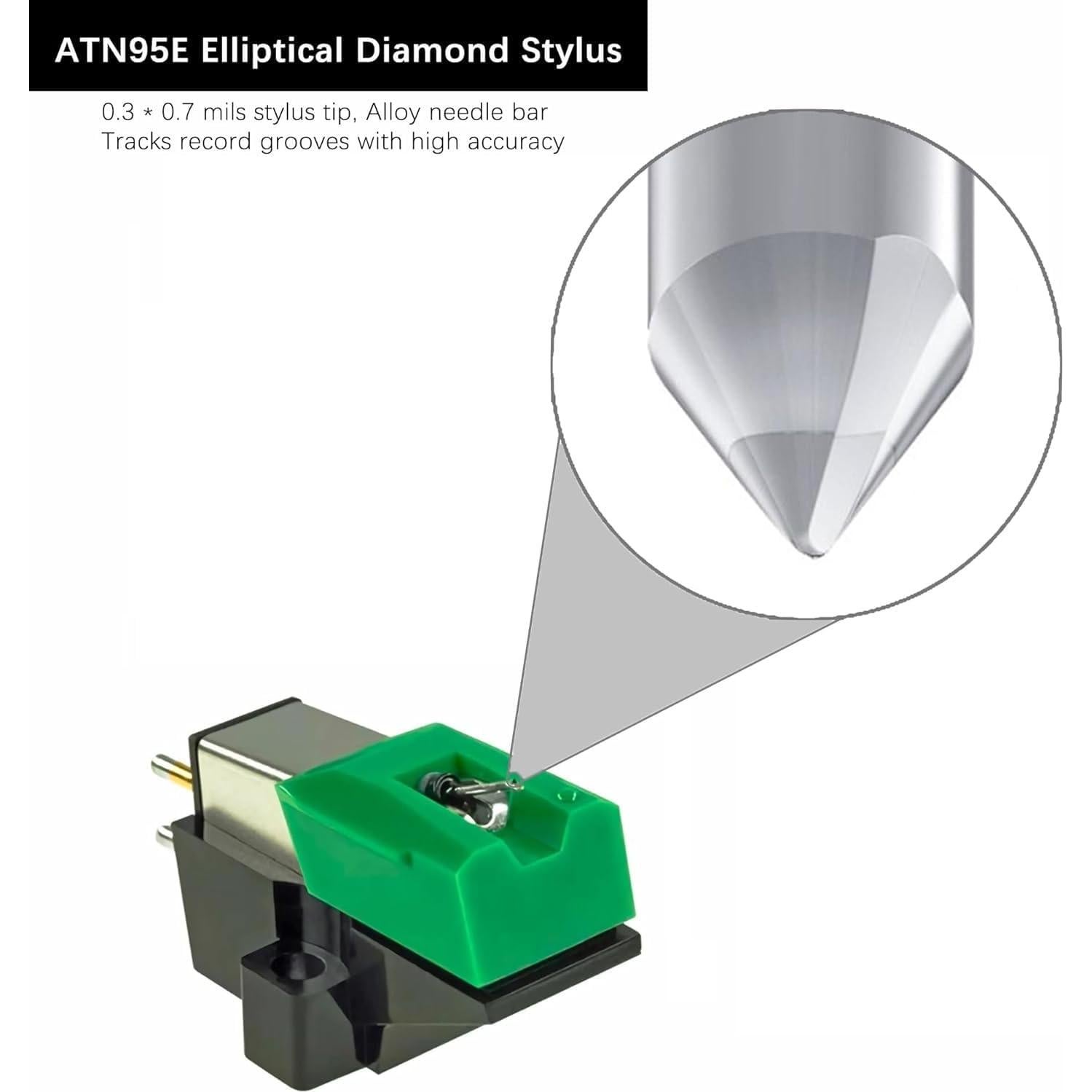 Aguja de Reemplazo ATN95E Zentect para Tocadiscos Audio-Technica