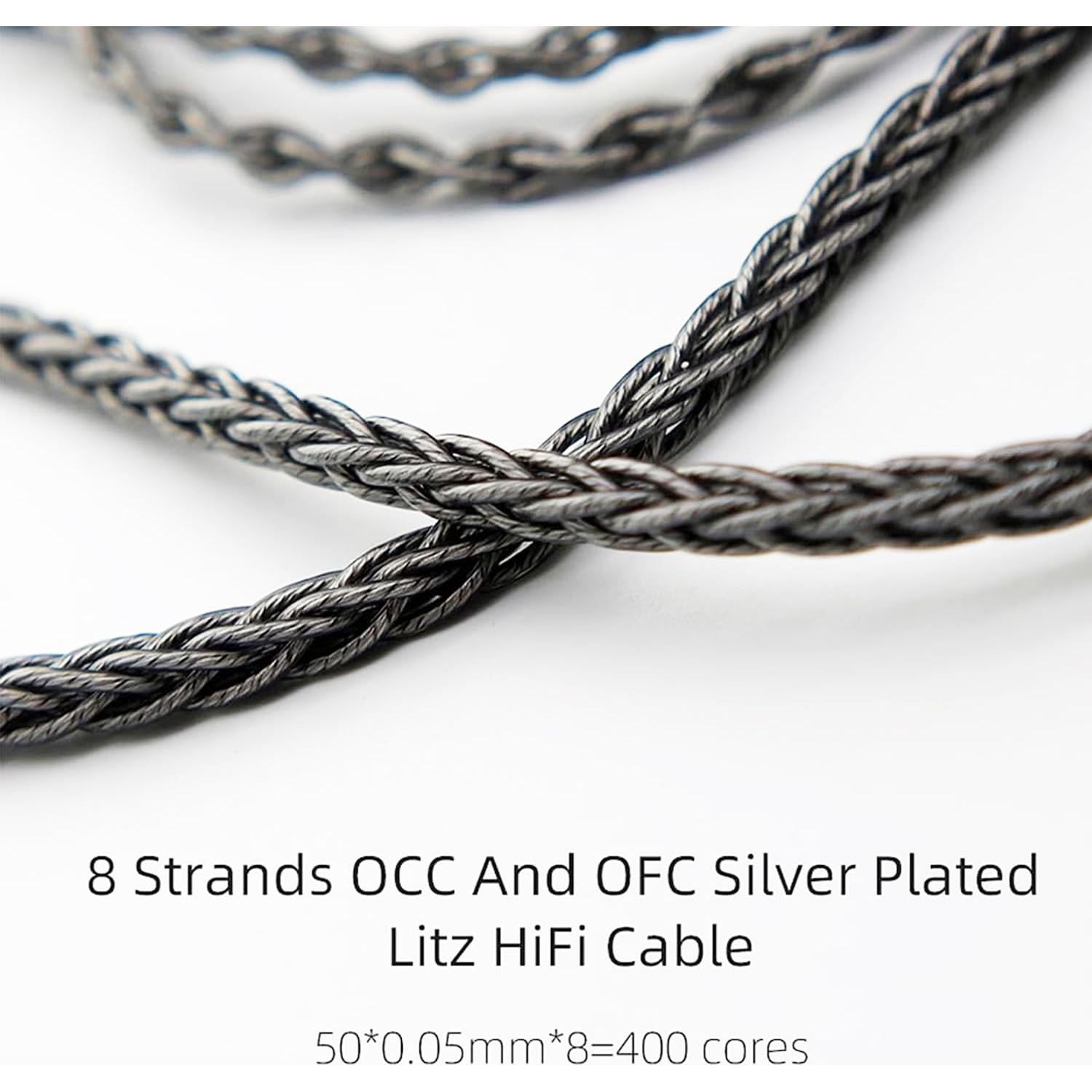 Cable de Audio FAAEAL 8N Plata Pura 1.5m 4.4mm para Audeze