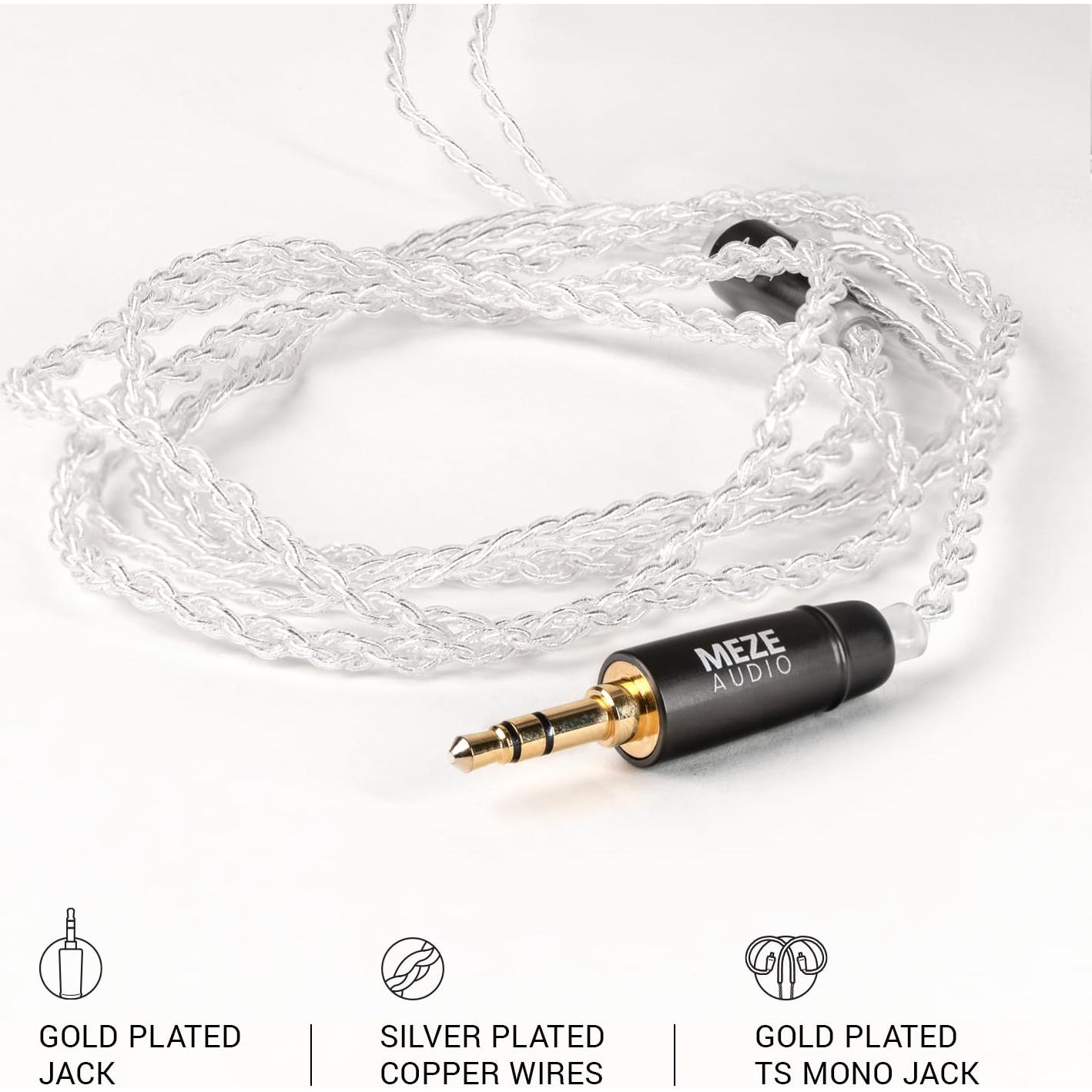 Cable de Reemplazo MMCX Meze Audio 3.5mm 1.2m HiFi Plata