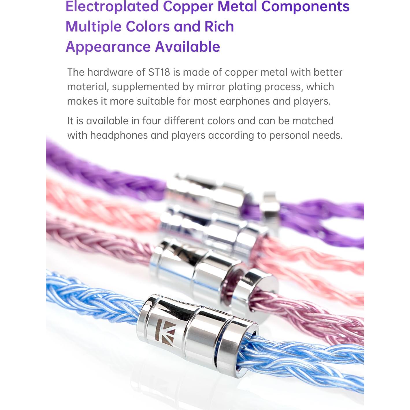 Cable IEM Keephifi ST18 2PIN 3.5mm Cobre Baquelitado Colorido