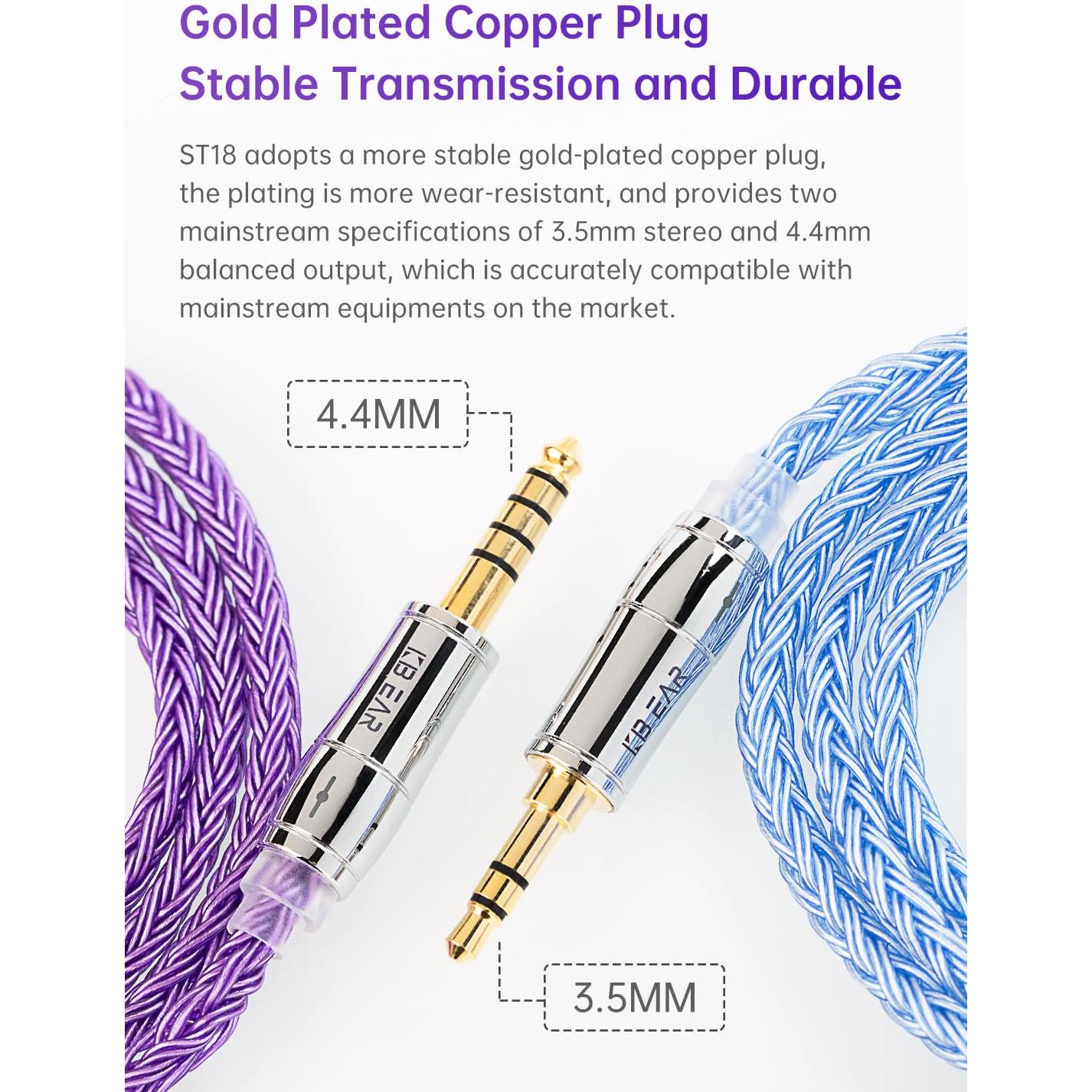 Cable IEM Keephifi ST18 2PIN 3.5mm Cobre Baquelitado Colorido