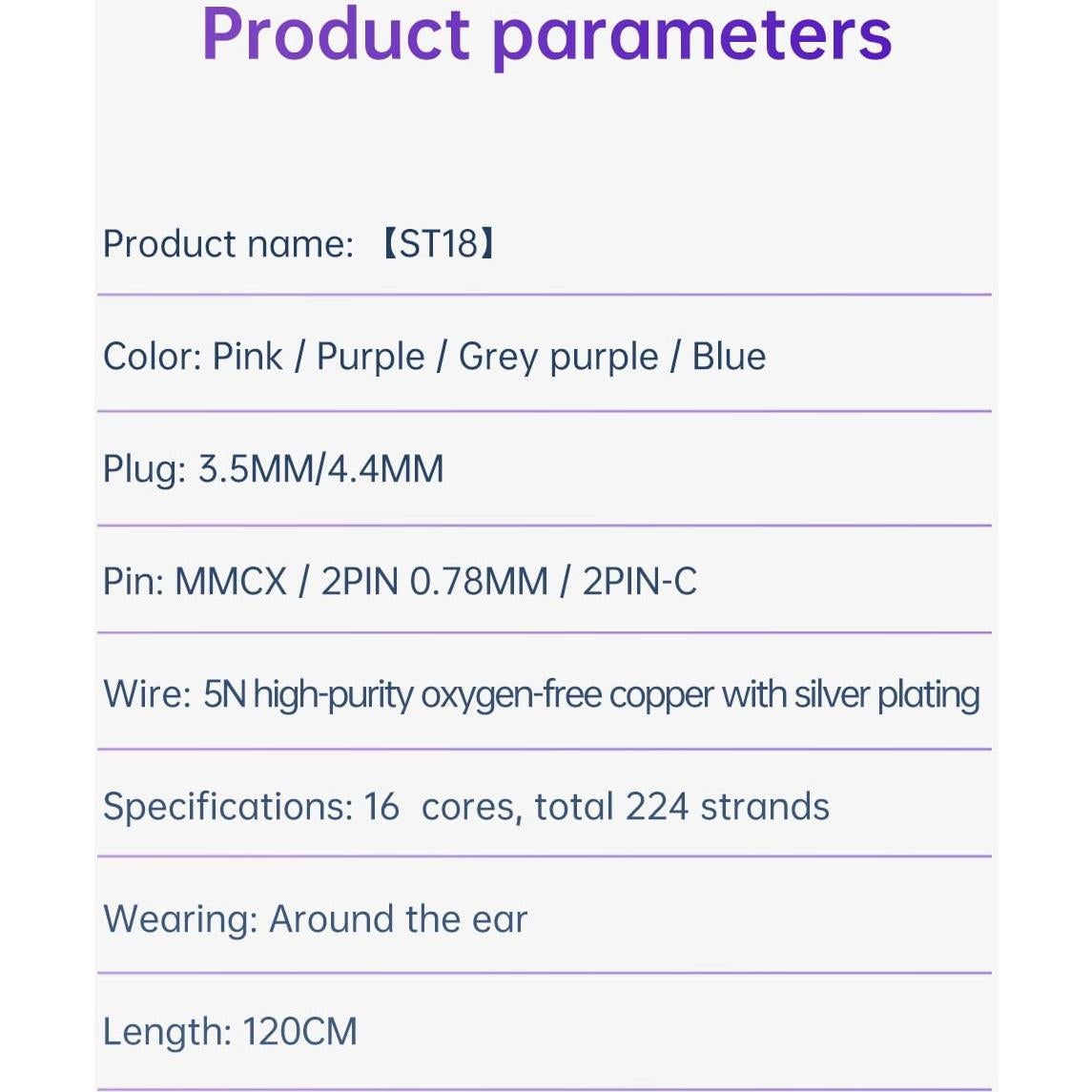 Cable IEM Keephifi ST18 2PIN 3.5mm Cobre Baquelitado Colorido