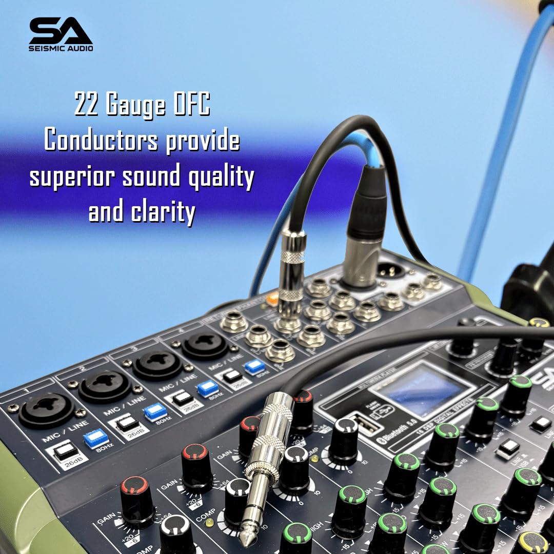 Cables de parche TRS 1/4" Seismic Audio 3.05m Paquete de 6