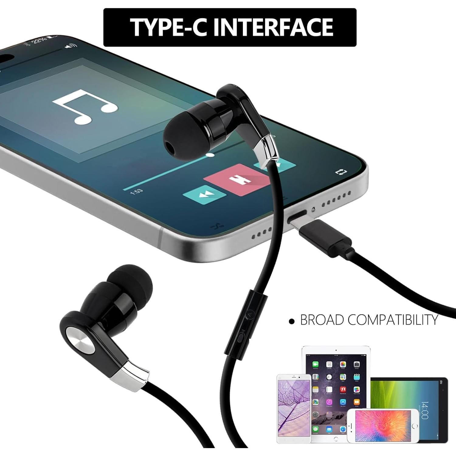 Auriculares USB C LANDIBO GXMK0-00 con micrófono y control