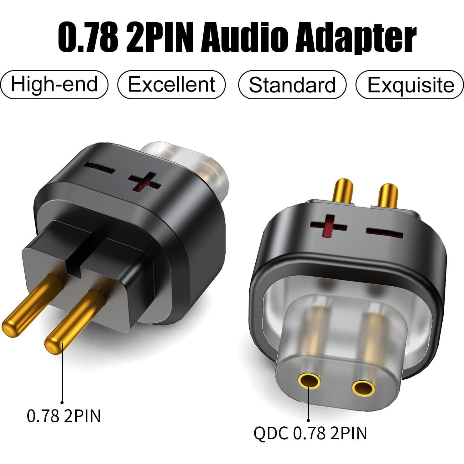 Adaptador de Auriculares QDC 2PIN a 0.78 2PIN Negro OKCSC