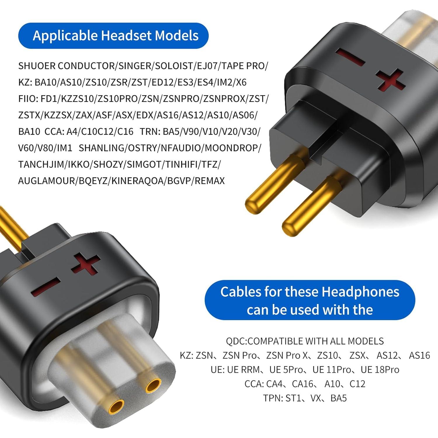 Adaptador de Auriculares QDC 2PIN a 0.78 2PIN Negro OKCSC