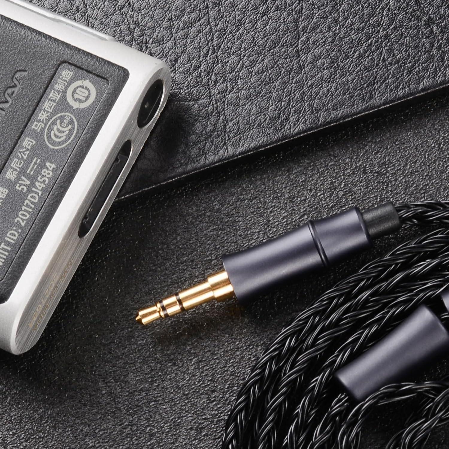 Cable de Auriculares Fezzlo 16 Núcleos Plata 1.5m 3.5mm Negro