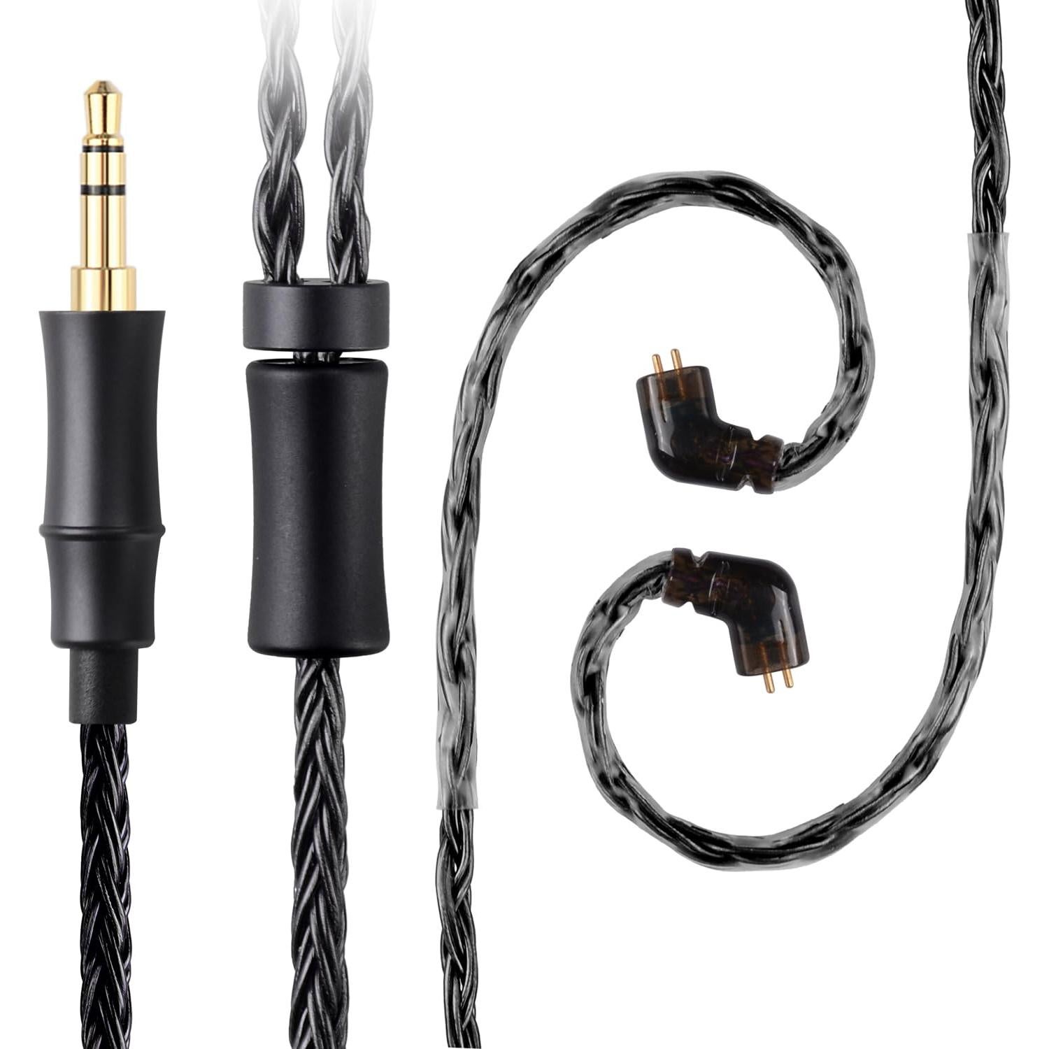 Cable de Auriculares Fezzlo 16 Núcleos Plata 1.5m 3.5mm Negro