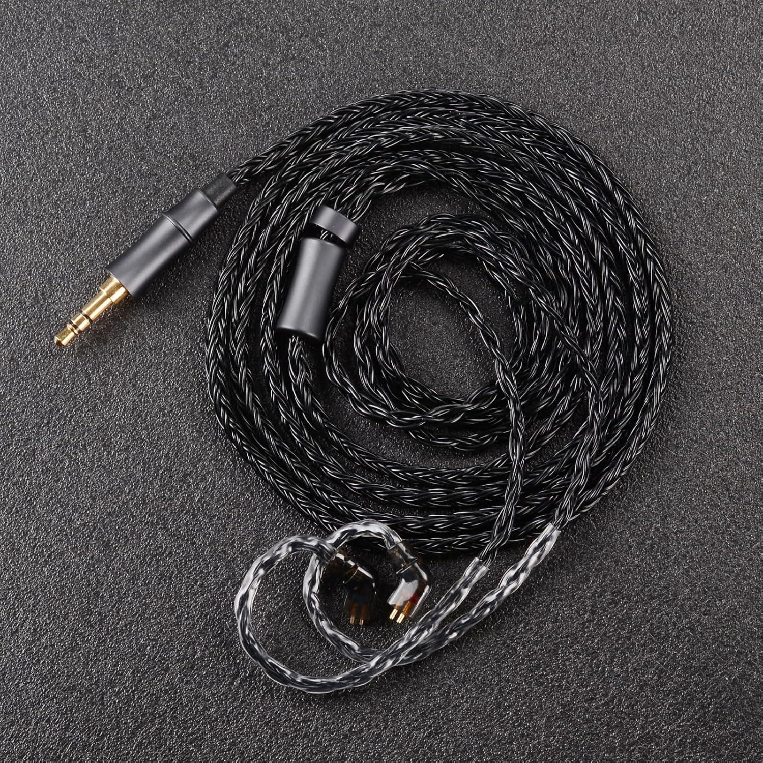 Cable de Auriculares Fezzlo 16 Núcleos Plata 1.5m 3.5mm Negro