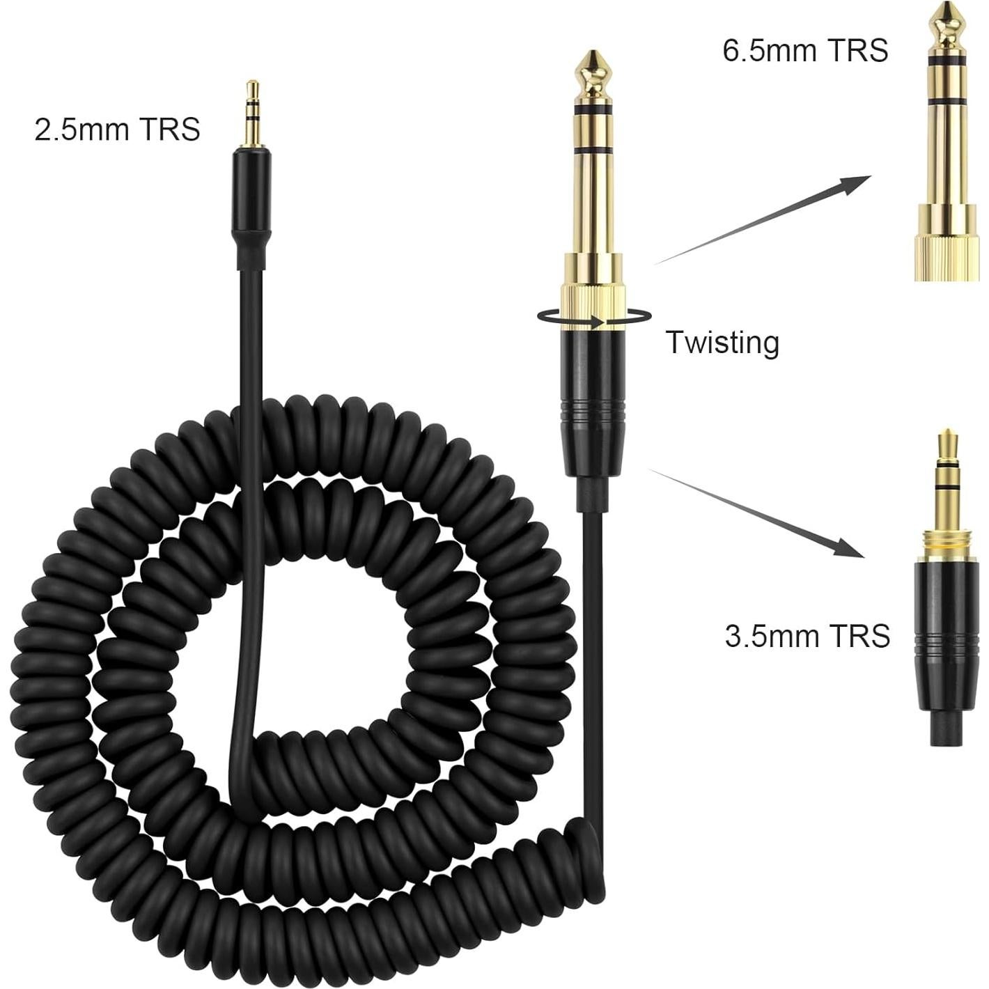 Cable de audio en espiral Xivip 1.83-3.05m 3.5mm a 2.5mm