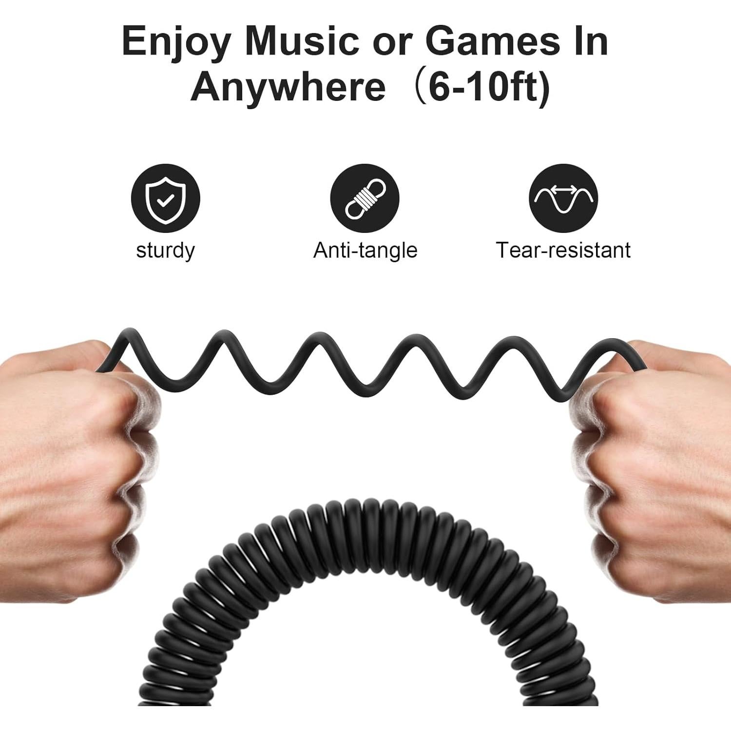 Cable de audio en espiral Xivip 1.83-3.05m 3.5mm a 2.5mm