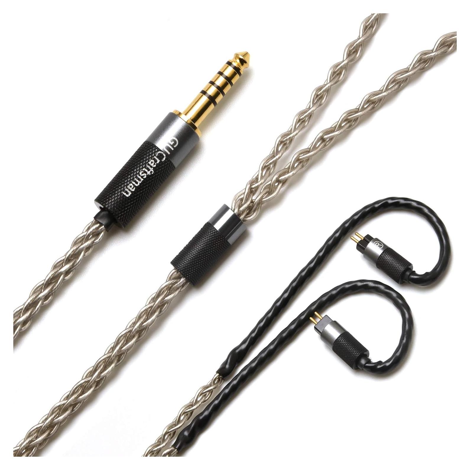 Cable de Mejora para Auriculares GUCraftsman 1.2m 4.4mm Plata 6N