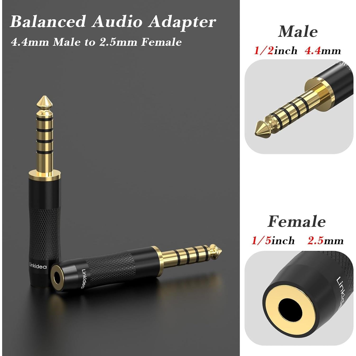 Adaptador de Audio Balanceado 4.4mm a 2.5mm Linkidea