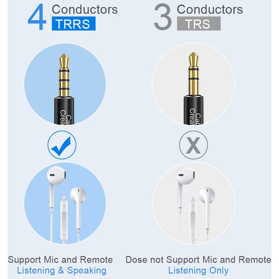 Cable de extensión TRRS 3.5mm CableCreation 1.83m ángulo 90°