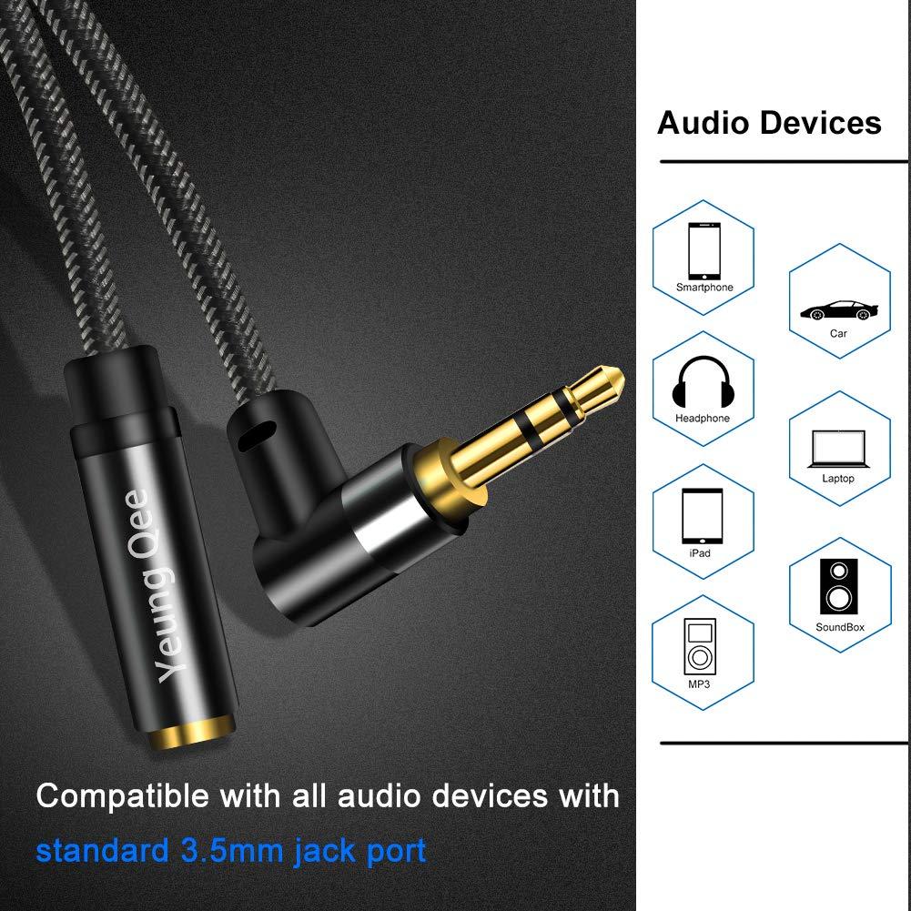 Cable de audio estéreo 3.5mm macho a hembra Yeung Qee 0.3m