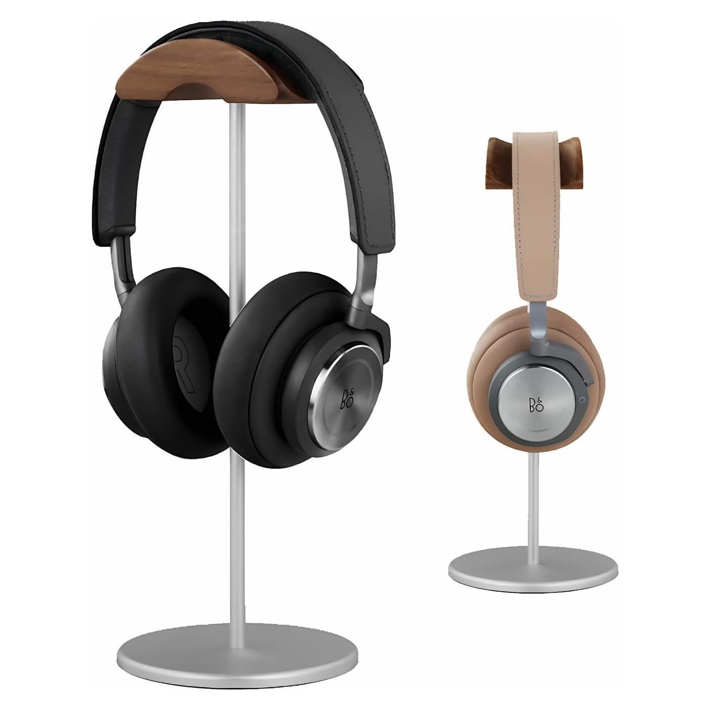 Soporte para Auriculares SELLWELL de Aluminio y Madera Plata