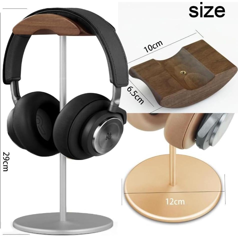 Soporte para Auriculares SELLWELL de Aluminio y Madera Plata