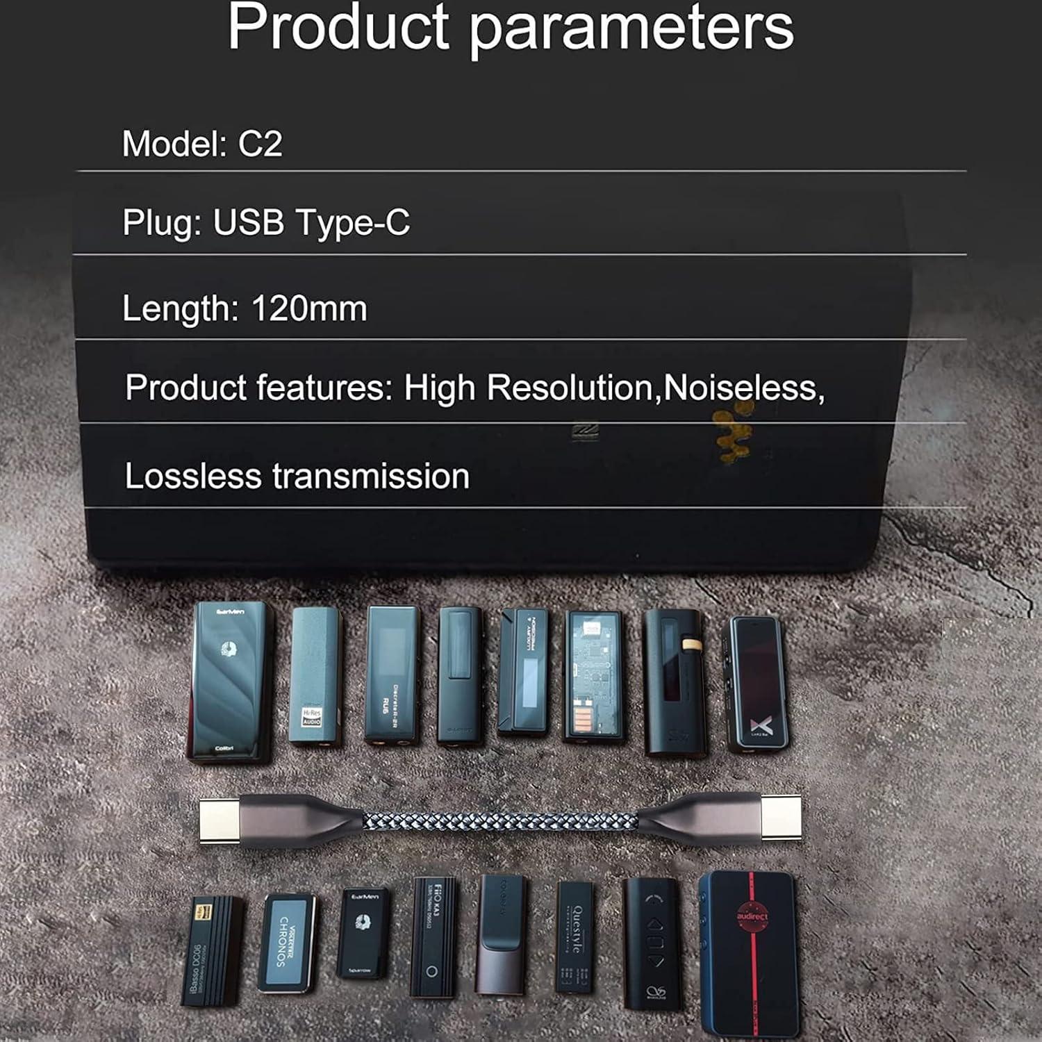 Cable DAC/OTG Tipo C okcsc C2 para Auriculares - 12 cm