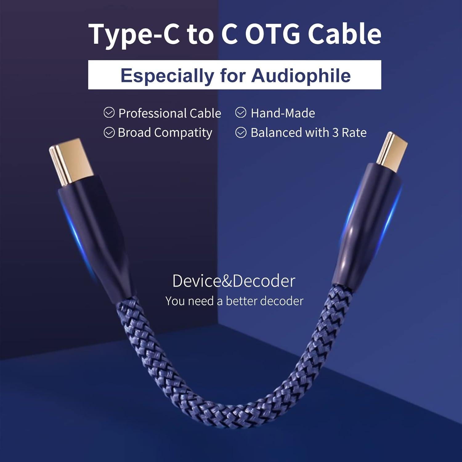 Cable DAC/OTG Tipo C okcsc C2 para Auriculares - 12 cm
